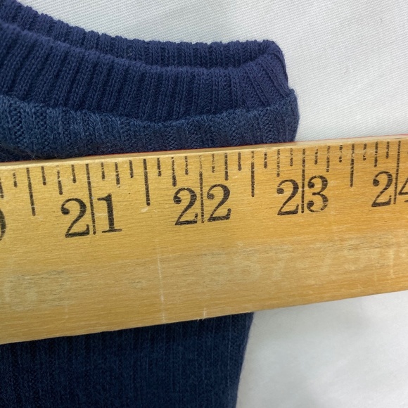 Ribbed Knit Tank with Shirttail Hem Navy Blue 1X - Picture 6 of 7